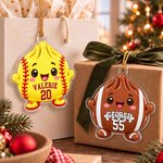 Personalized  Cartoon Sports Dumpling Acrylic Ornament with Name and Number Home Decor Christmas Game Day Gift for Sport Lover Family