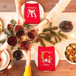 Personalized Santa Claus Snowman Reindeer Initial Christmas Red Napkin with Name Table Decor Christmas Gift for Family Friends