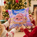 Personalised Glitter Dumpling Sleeping Cap Soft Cushion Cover with Name Home Decor Christmas Gift for Family Friends