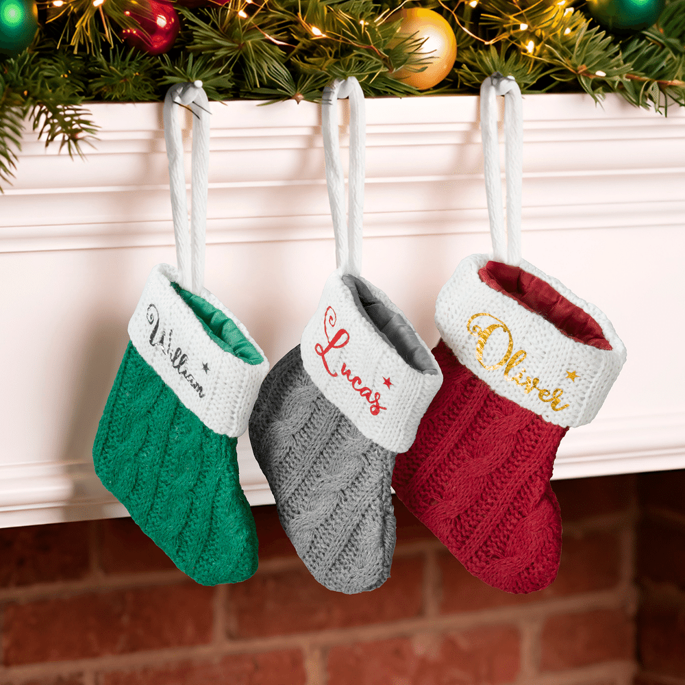 Personalised Multicolour Handmade Christmas Stocking with Name Home Decoration Christmas Gift for Family Friend 4