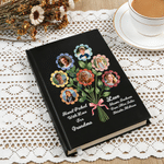 Personalised Vintage Flower Bouquet 1-7 Photos Notebook with Name Daily Journaling Birthday Gift for Gran Mother