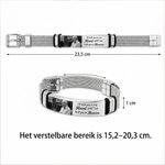 Gepersonaliseerde gedenk-verstelbare foto armband met gegraveerde tekst, herdenkingscadeau voor een dierbare - troostcadeau voor familie en vrienden