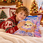 Personalised Glitter Dumpling Sleeping Cap Soft Cushion Cover with Name Home Decor Christmas Gift for Family Friends