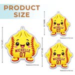 Personalized  Cartoon Sports Dumpling Acrylic Ornament with Name and Number Home Decor Christmas Game Day Gift for Sport Lover Family