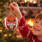 Personalized  Cartoon Sports Dumpling Acrylic Ornament with Name and Number Home Decor Christmas Game Day Gift for Sport Lover Family