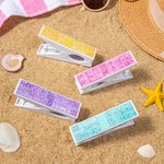 Personalized Multicolour Name Cloud Beach Towel Clips Set of 2 Vacation Birthday Gift for Family Kid 2
