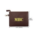 Personalized Monogram PU Leather Golf Pouch Zippered Golf Accessories Bag Golf Ball Holder Father's Day Gift for Golfers