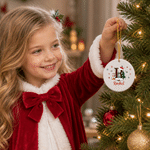Personalized Santa Hat Initial Ceramic Ornament with Name Home Decor Christmas Gift for Family Kids