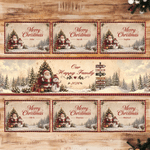 Personalized Merry Christmas Santa Snowman Bell Table Runner Placemats Set with Name Dining Table Decor Christmas Holiday Gift for  Family Friends