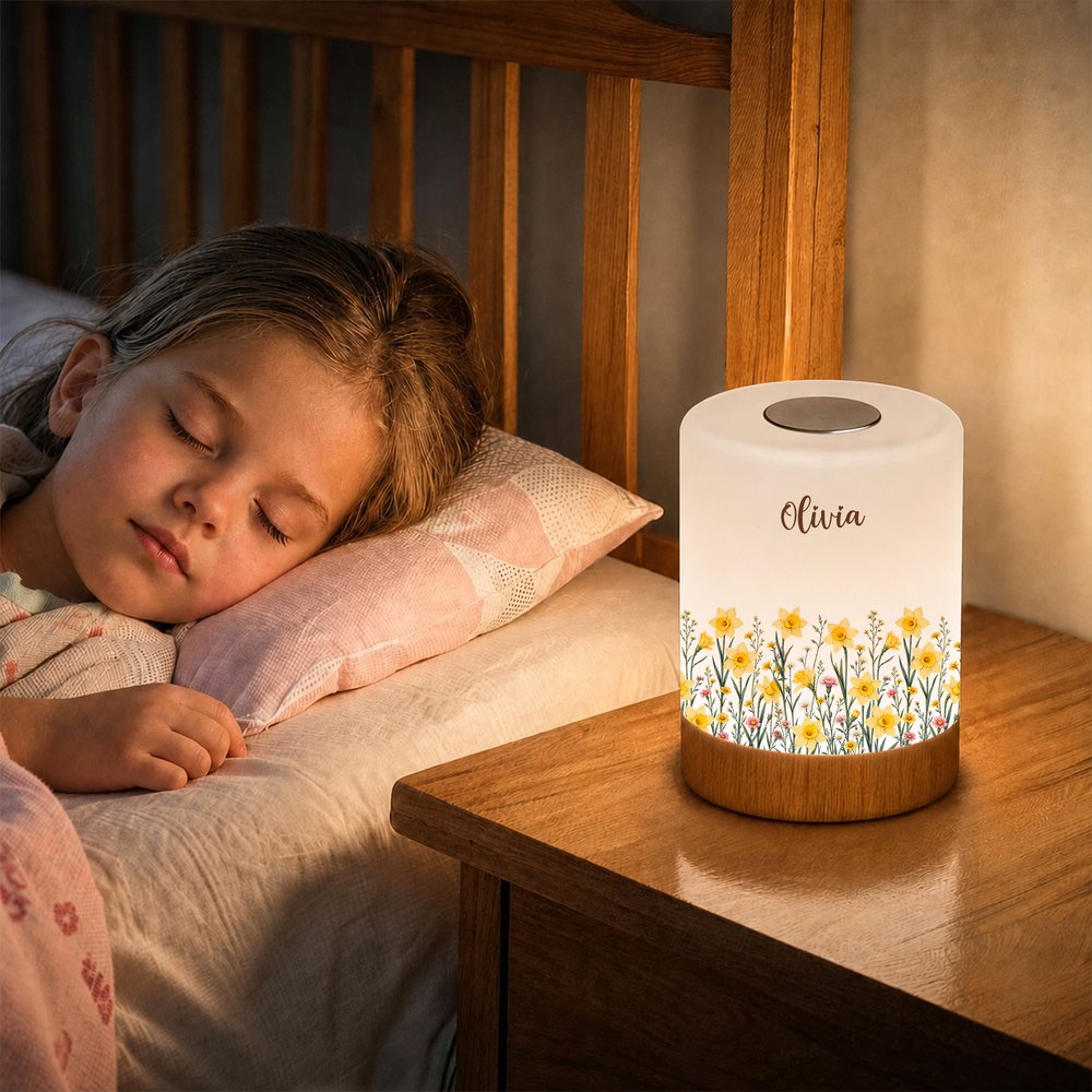 Personalised Birth Flower Dimmable Touch Control Night Light with Name and Adjustable Colour Bedroom Decor Birthday Gift for New Mum Women Friends 2