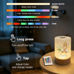 Lampada da notte con controllo tattile, decorazione per la casa personalizzata con fiore di nascita e illustrazione in stile 3D, con nome, ideale come regalo di compleanno per familiari e amici