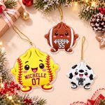 Personalized  Cartoon Sports Dumpling Acrylic Ornament with Name and Number Home Decor Christmas Game Day Gift for Sport Lover Family