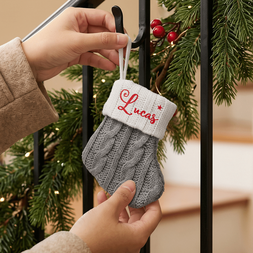 Personalised Multicolour Handmade Christmas Stocking with Name Home Decoration Christmas Gift for Family Friend 6