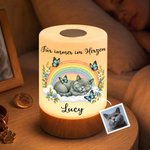 Personalisiertes Nachtlicht mit Haustierengel, Trauerspruch & Namen | Kabellos & Dimmbar | Regenbogenbrücke | Trauergeschenk für Herrchen & Frauchen 2