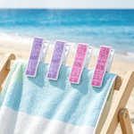 Personalized Multicolour Name Cloud Beach Towel Clips Set of 2 Vacation Birthday Gift for Family Kid 1