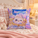 Personalised Glitter Dumpling Sleeping Cap Soft Cushion Cover with Name Home Decor Christmas Gift for Family Friends