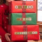 Personalised Christmas Theme Gingerbread Name Waterproof Sticker Labels Christmas Decor Party Favors for Family Friends 7