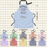 Tablier personnalisable vintage à rayures verticales pour pain au levain, avec prénom, ajustable, pour la pâtisserie et la cuisine – Cadeau d'anniversaire ou de Noël pour les boulangers et les passionnés de cuisine