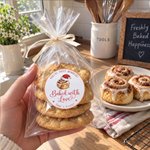Autocollants personnalisés mignons avec motifs de pâtisserie, imperméables, avec titre et texte – Décoration de cadeau et petits cadeaux pour les fêtes de Noël, destinés aux amateurs de pâtisserie et de pain