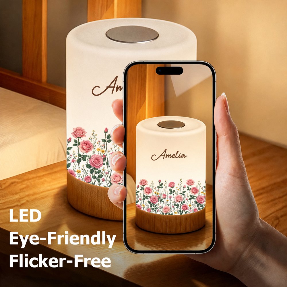 Personalised Birth Flower Dimmable Touch Control Night Light with Name and Adjustable Colour Bedroom Decor Birthday Gift for New Mum Women Friends 6