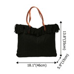 Personalised Western Turquoise Stone Texture Name Tassel Canvas Tote Bag with PU Leather Handle Birthday Appreciation Christma Gift for Cowgirls Women