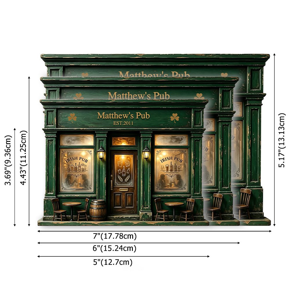 Gepersonaliseerde vintage Ierse pub-decoratie van gelaagd hout met pubnaam en tekst – decoratie voor de thuisbar, verjaardagscadeau voor publiefhebbers 7