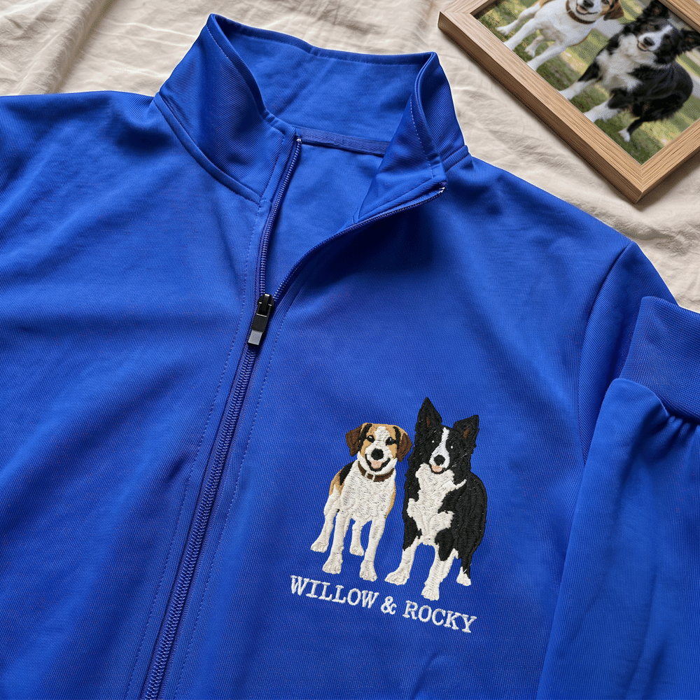 Personalised Multicolour Embroidered Dog Cat Pet Photo Jacket with Text Birthday Adoption Anniversary Gift for Pet Lovers Owners 6