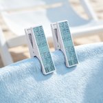 Personalized Multicolour Name Cloud Beach Towel Clips Set of 2 Vacation Birthday Gift for Family Kid 3