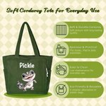 Personalised Funny Pet Photo Corduroy Tote Bag with Name Daily Use Pet Party Birthday Gift for Pet Owners Lovers 8