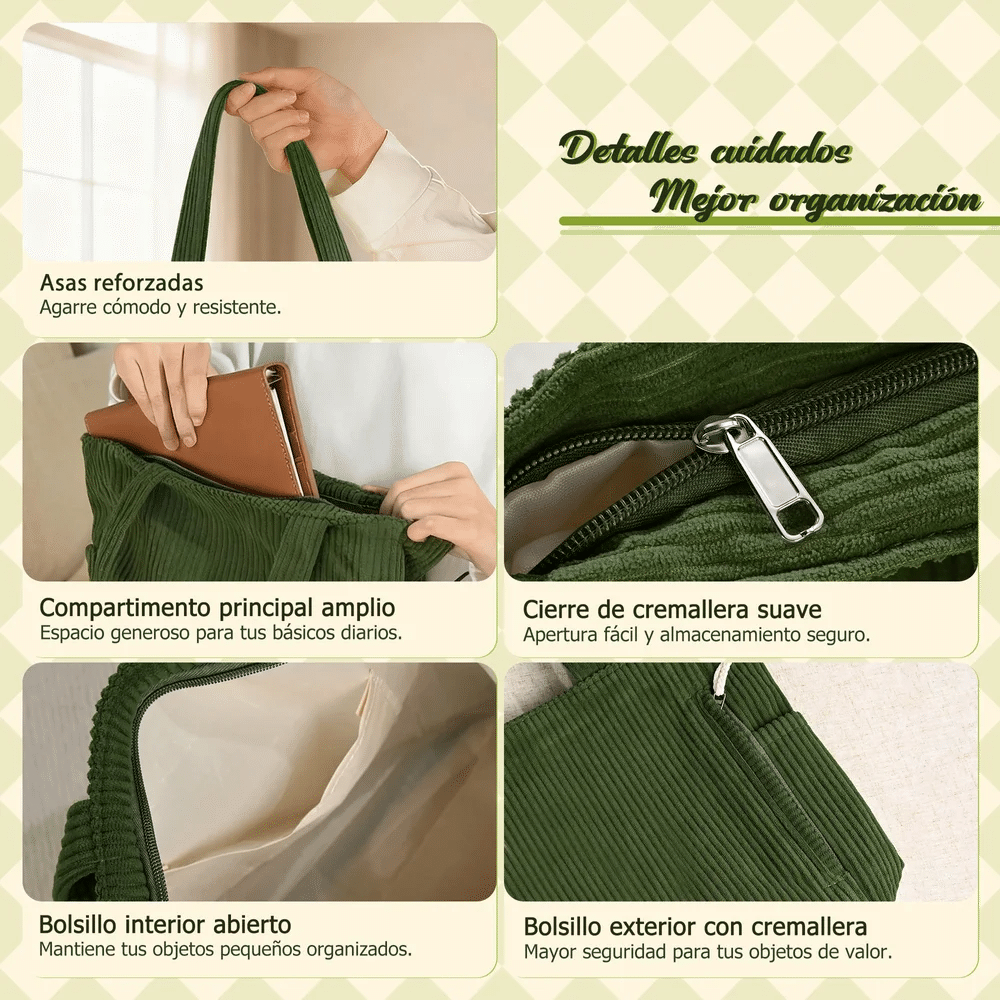 Bolso tote de pana personalizado con inicial y nombre, estilo diamante y gran capacidad - Regalo de cumpleaños para mujeres y niñas 9