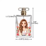 Personalised Birth Flower Watercolor Comic Style Photo 1.7 oz Refillable Glass Perfume Bottle with Name Bridesmaid Proposal Birthday Gift for Women