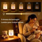 Veilleuse tactile personnalisée avec initiale nom et motif d'animal - Décoration de chambre - Cadeau pour les enfants et la famille 7