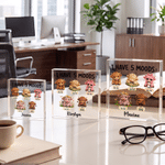 Targhetta da scrivania personalizzata in acrilico con la scritta "I Have 5 Moods" e motivo "Highland Cow", con nome, decorazione per l'ufficio, regalo di compleanno per amici e colleghi 2