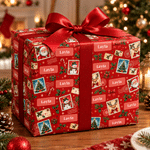 Personligt julmotiv – stämpel, bokstavsdesign, namntåg, presentpapper, julklappsförpackning, present till barn, vänner och familj 4