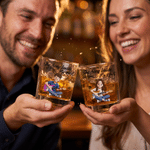 Vaso de whisky «Rock» de 10 oz con diseño personalizado de una guitarra en estilo 3D y nombre; regalo ideal para cumpleaños, aniversarios y fiestas, para guitarristas y amantes de la música 2