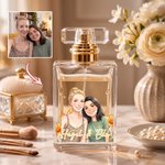 Personalised Birth Flower Watercolour Comic Style Photo 50ml Refillable Glass Perfume Bottle with Name Bridesmaid Proposal Birthday Gift for Women 4