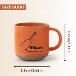 Personalized Line Art Guitar 12 oz Ceramic Mug with Name Daily Use Anniversary Christmas Gift for Guitarist Music Lover