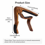 Personalized Monogram Wooden Guitar Capo with Engraved Name Guitar Accessory Birthday Gift for Guitar Music Lovers