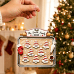 Personalised 3D-Effect Artwork Christmas Tree Biscuit Baking Pan Shaped Acrylic Ornament with 2-10 Names Christmas Gift for Family 5