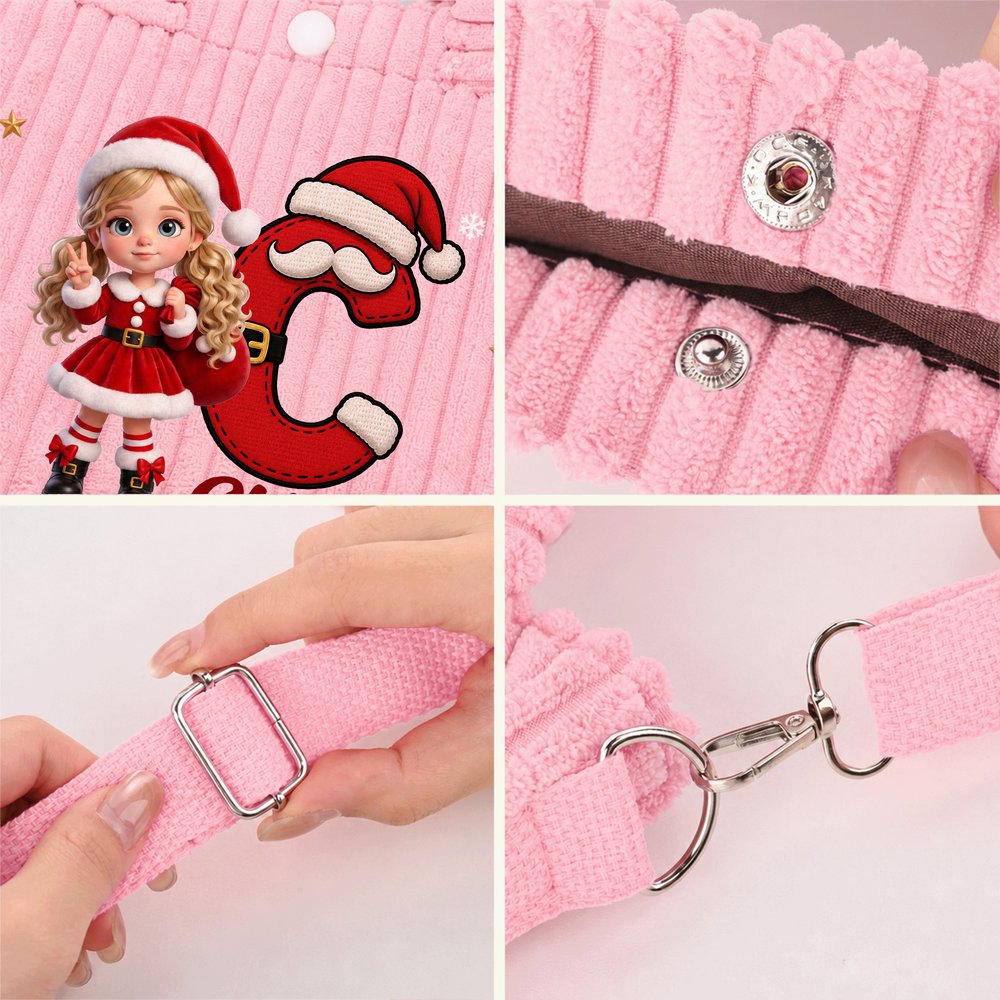Personalised Cute 3D Style Cartoon Character Clipart Initial Crossbody Handbag with Name Christmas Gift for Children 7