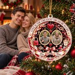 Personalised Love is the Greatest Treasure in Life Acrylic Ornament with Name and Photo Christmas Anniversary Gift for Couple 2