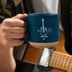 Personalized Line Art Guitar 12 oz Ceramic Mug with Name Daily Use Anniversary Christmas Gift for Guitarist Music Lover