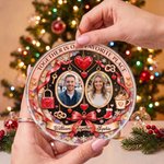 Personalised Love is the Greatest Treasure in Life Acrylic Ornament with Name and Photo Christmas Anniversary Gift for Couple 3