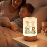 Personalized Cute Forest Animal Initial Rechargeable Touch Control Night Light with Name Nursery Decor Birthday Gift for Boys Girls