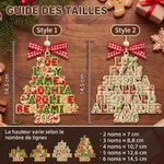 Ornement de Noël en forme de sapin personnalisé avec 2 à 6 lignes de texte - Déco de sapin - Cadeau de Noël pour famille et parents 9