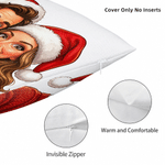 Personalized Christmas Theme Exaggerated Comic Photo Throw Pillow Cover with Text Home Decoration Anniversary Christmas Gift for Couple Family Friend 7