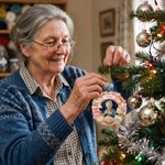 Personalized Sewing Theme Sweet Wreath Acrylic Ornament with Name and 4 Lanyards Home Decor Christmas Gift for Sewing Lover Mom Grandma Wife 4