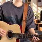 Personalised Guitar-Themed Pattern Adjustable PU Leather Guitar Strap with Name Music Accessories Birthday Gift for Guitarist Musician 6
