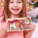 Personalisierter Holz Geldhalter mit Weihnachtsmotiv & Namen | Geldgeschenk originell verpacken | Weihnachtsgeschenk für Familie, Kinder & Enkelkinder