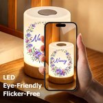 Individuell gestalteter Kranz mit Geburtsblumen – dimmbares LED-Touch-Nachtlicht mit Namen und Fernbedienung – Wohnaccessoire und Geburtstagsgeschenk für Frauen und Mütter 5